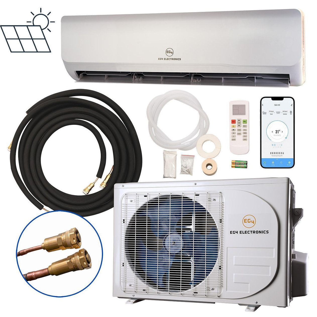 EG4 12K hybrid solar mini-split AC/DC unit, indoor head