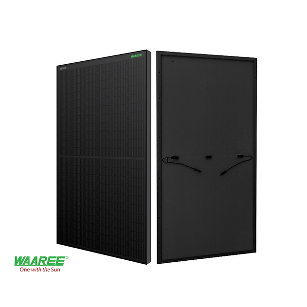 Waaree 405W Mono PERC solar panel, all-black design