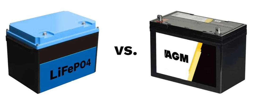 LiFePO4 lithium battery compared with an AGM battery