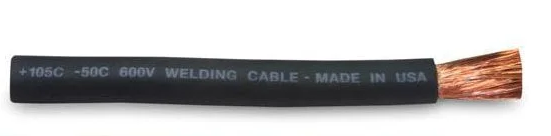 Coil of 1 AWG flexible welding cable, black jacket