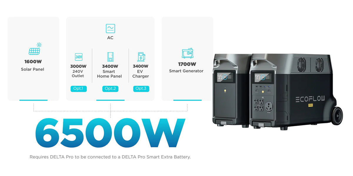 EcoFlow DELTA Pro + 220W Bifacial Solar Panel Bundle