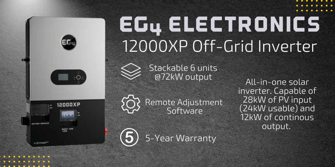EG4 12000XP Off-Grid Inverter | 48V Split Phase | 24kW PV Input | 12kW Power Output