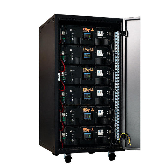 EG4 Enclosed Battery Rack, 6-Slot, Pre-Assembled (Wheels Included)