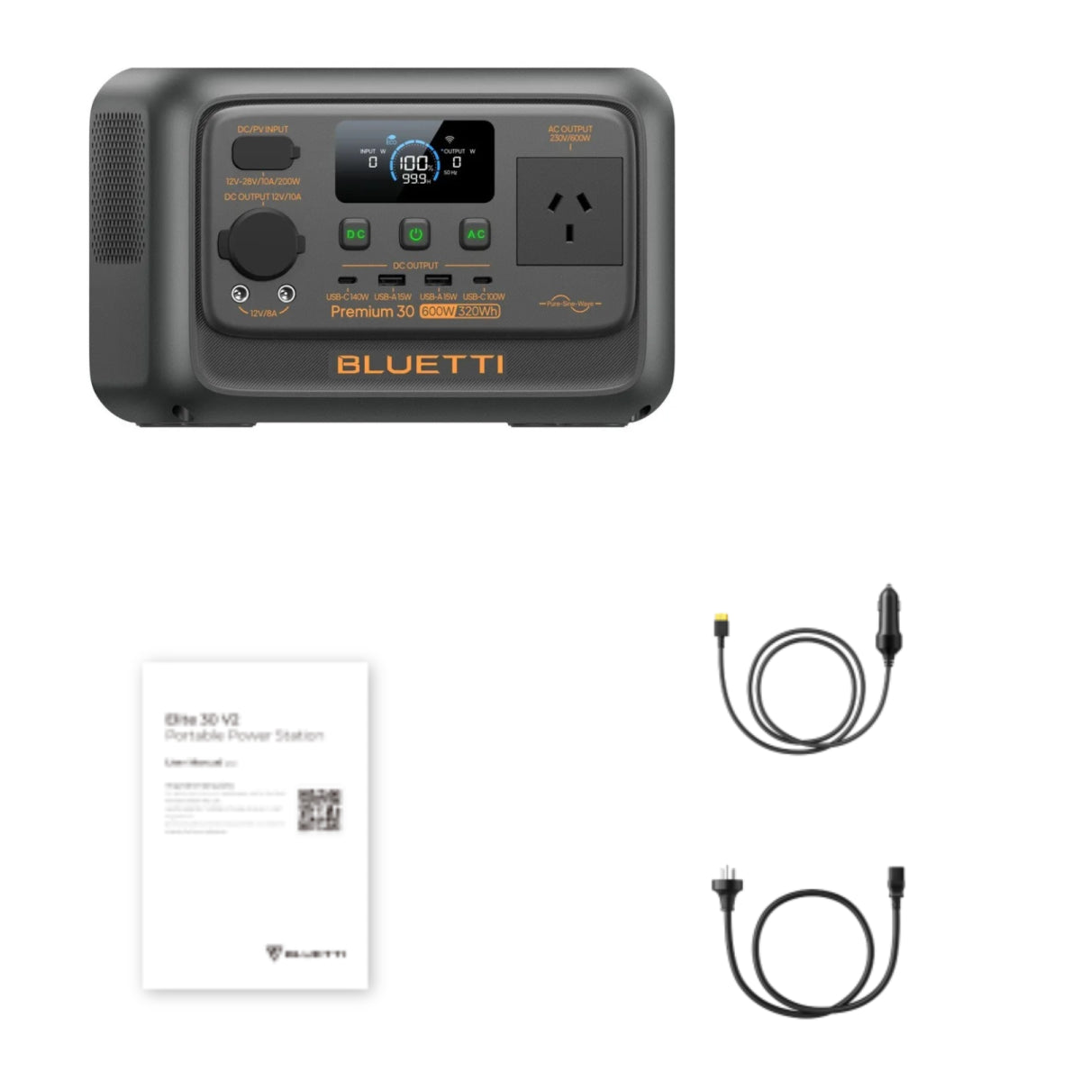 BLUETTI Premium 30 V2 Portable Power Station — 320Wh | 600W | LiFePO4