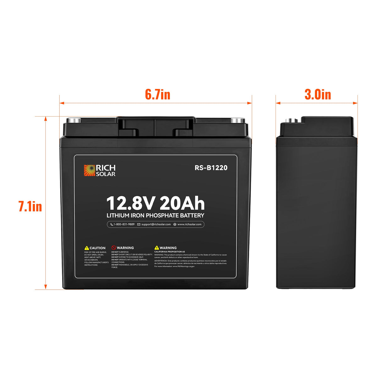 Rich Solar 12V 20Ah LiFePO4 Battery