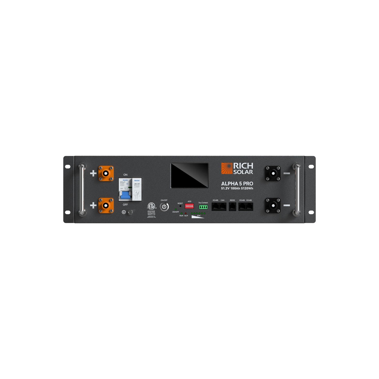 Rich Solar ALPHA 5 PRO front panel with LCD touchscreen
