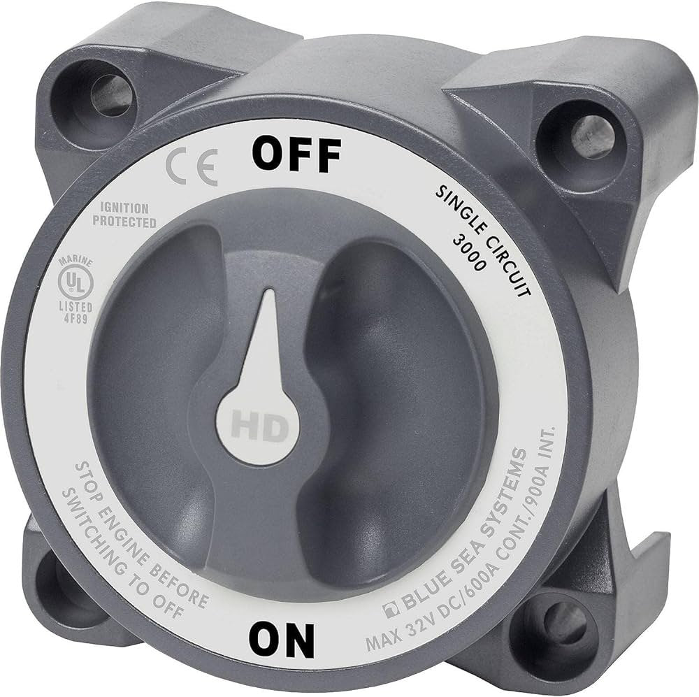 Blue Sea 78403B 600 amp heavy duty master disconnect switch
