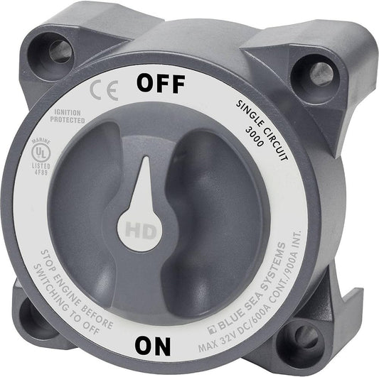 Blue Sea 78403B 600 amp heavy duty master disconnect switch