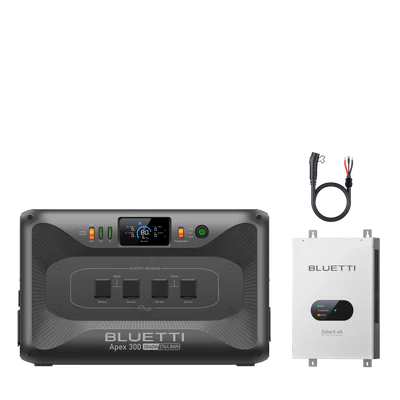 BLUETTI Apex 300 power station bundled with SolarX 4K solar charge controller