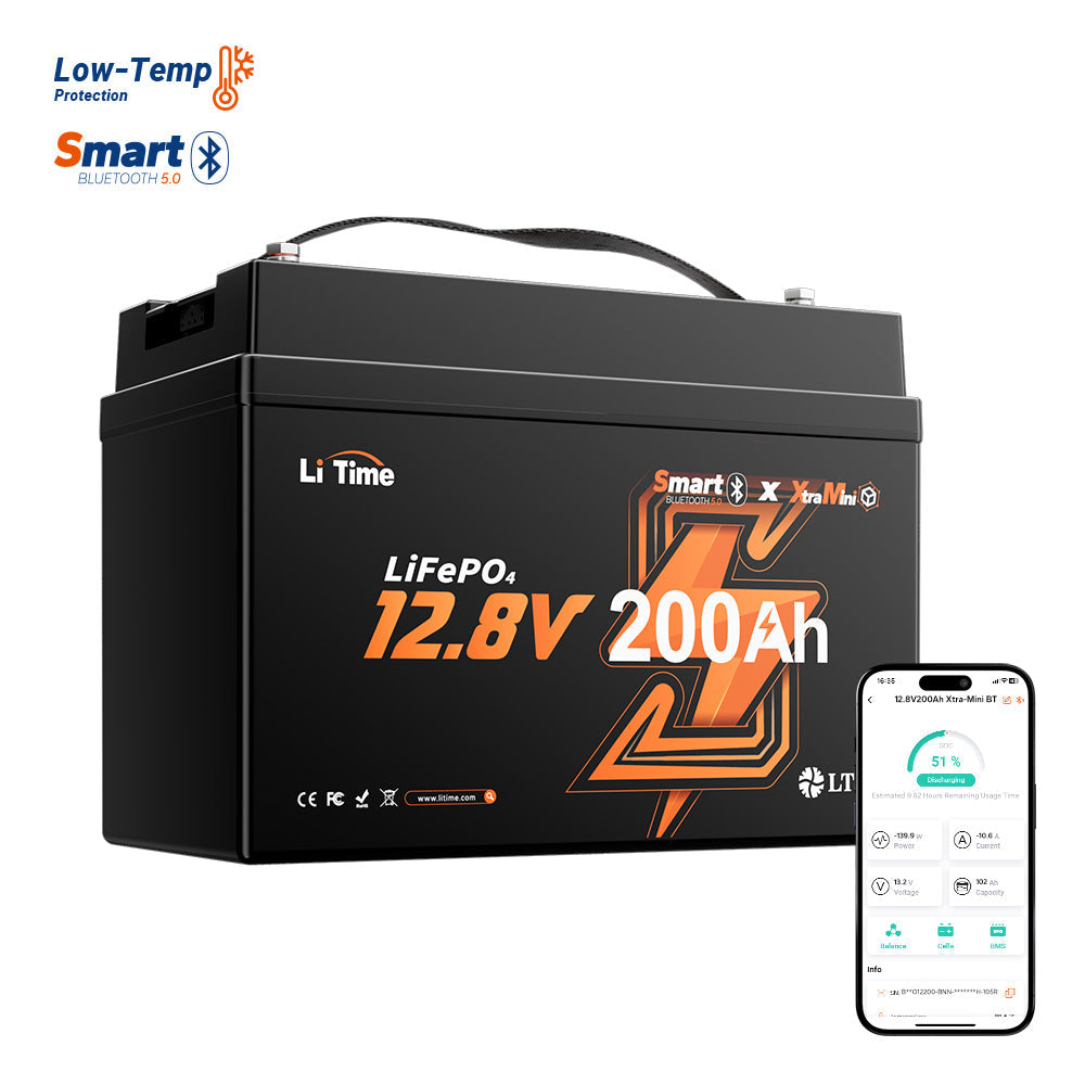 LiTime 12V 200Ah Xtra Mini Smart LiFePO4 battery