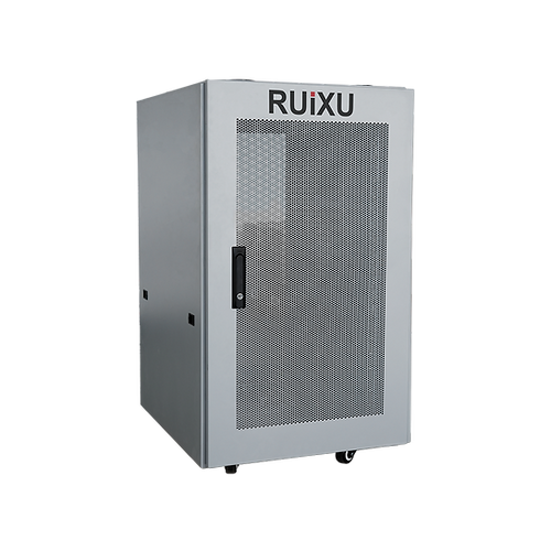 RUiXU 6-slot battery cabinet on wheels, powder-coated steel