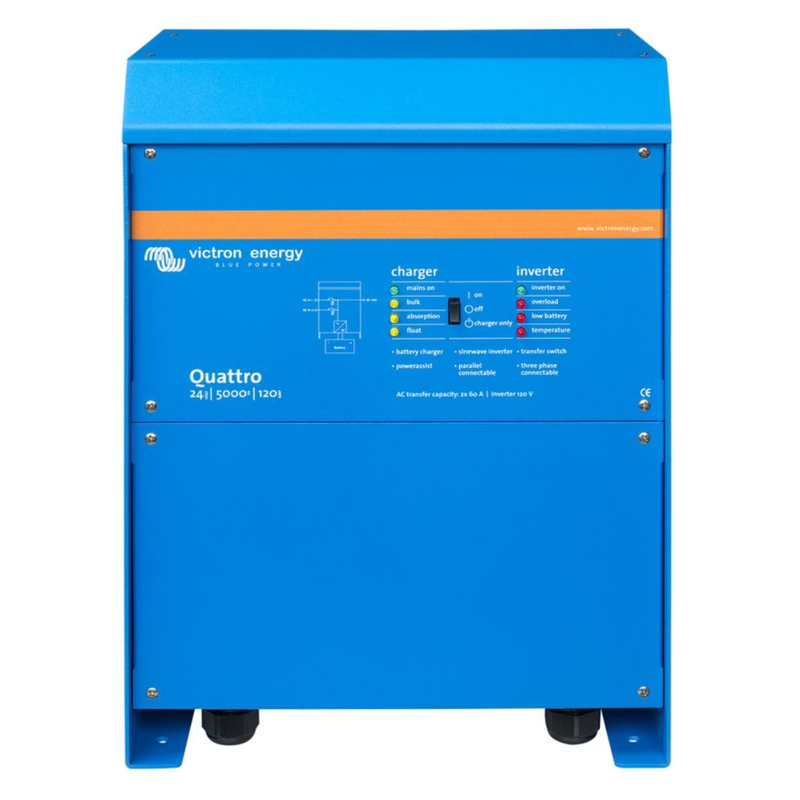Victron Quattro 12/5000/220-100/100 inverter/charger, silver enclosure