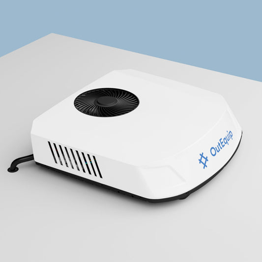 OutEquip Glacier Pro 12V rooftop RV air conditioner with heat pump