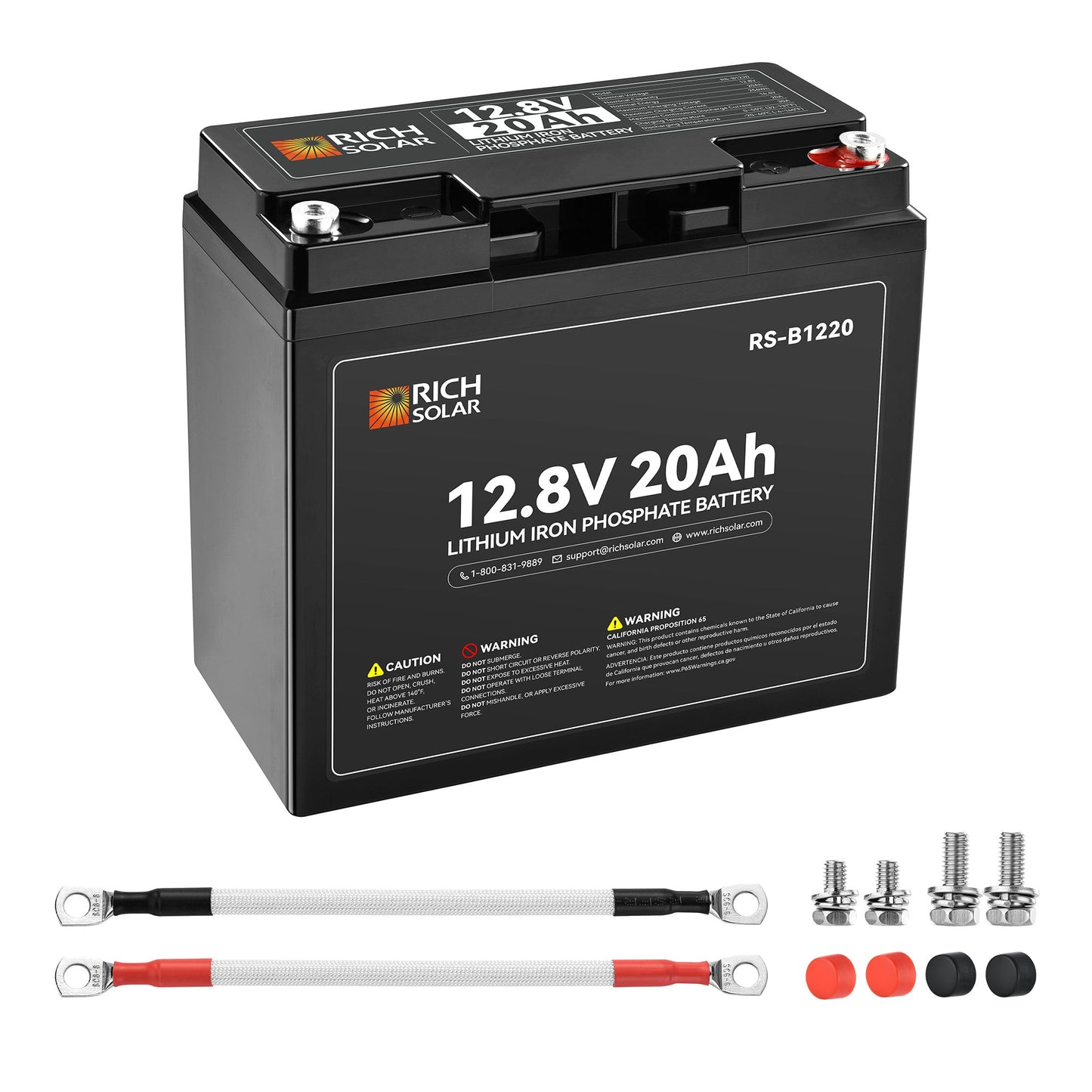 Rich Solar 12V 20Ah LiFePO4 battery, compact case