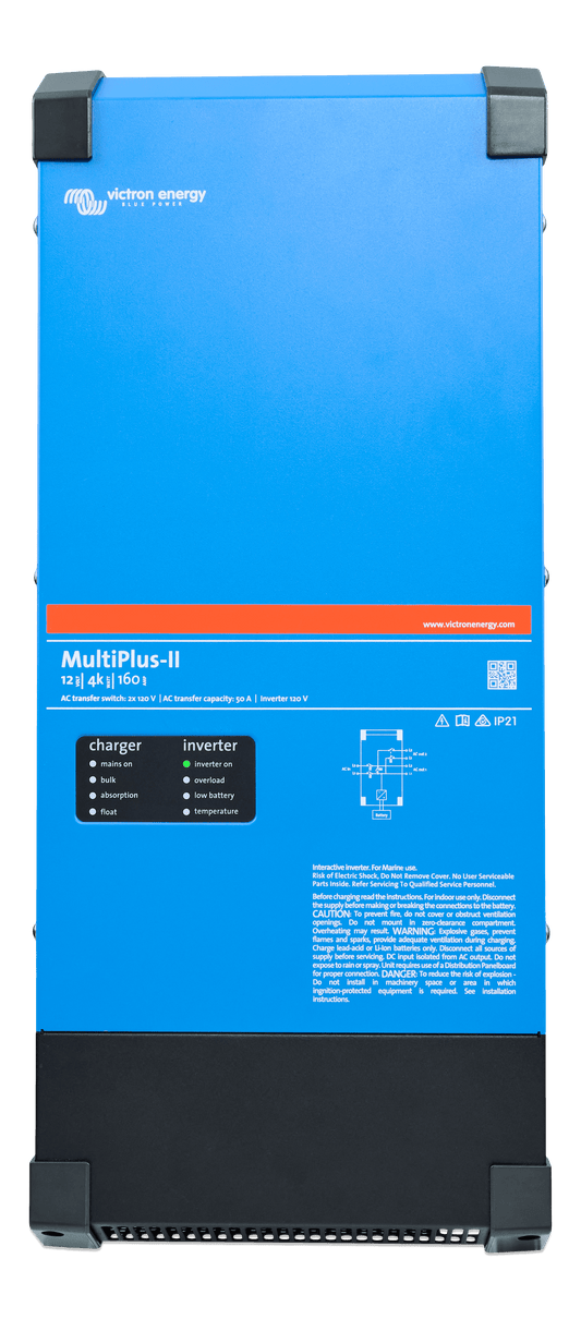 Victron MultiPlus-II 12/4000/160-50 2x120V inverter/charger, front view