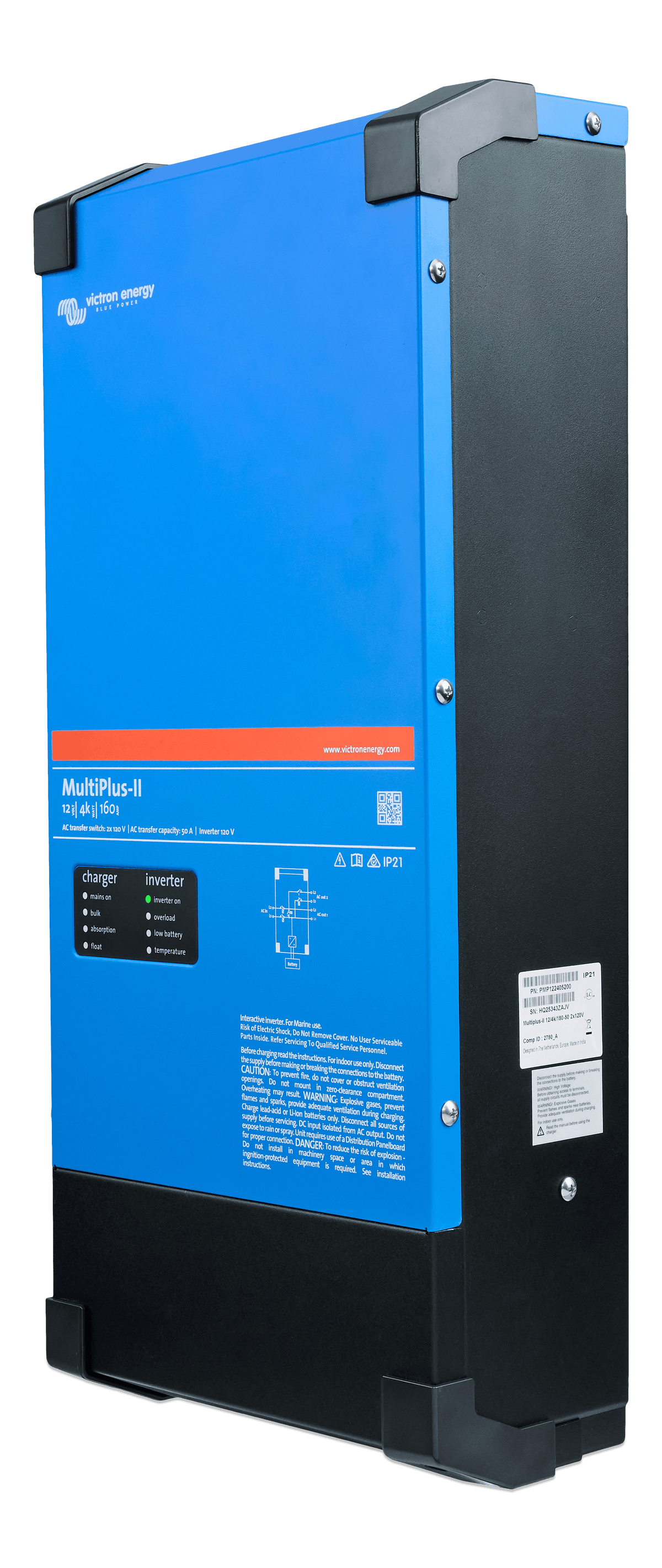 Victron MultiPlus-II 12/4000/160-50 2x120V, left side view
