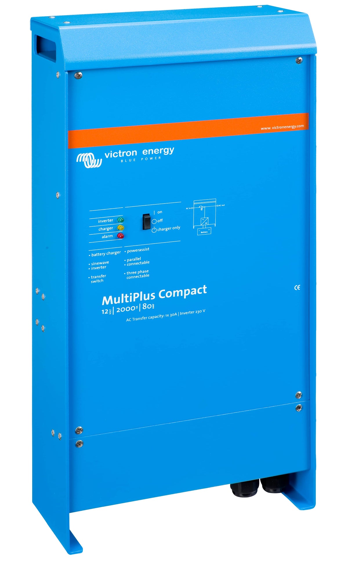 Victron MultiPlus Compact 12/2000/80-50 120V inverter/charger, right side