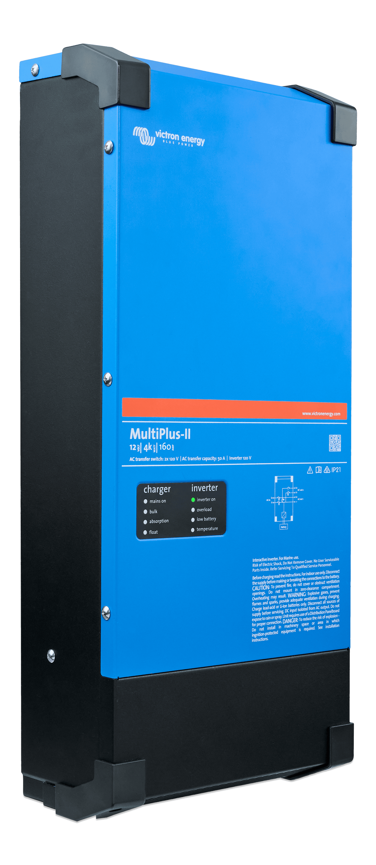 Victron MultiPlus-II 12/4000/160-50 2x120V, right side view
